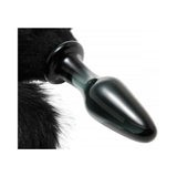 Tailz Midnight Fox Glass Butt Plug With Tail Black