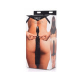 Tailz Midnight Fox Glass Butt Plug With Tail Black