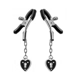 Charmed Heart Padlock Nipple Clamps Black