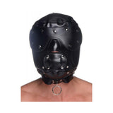 Muzzled Universal BDSM Hood Removable Muzzle Black