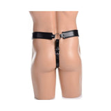 Netted Male Chastity Jock Black Leather O/S