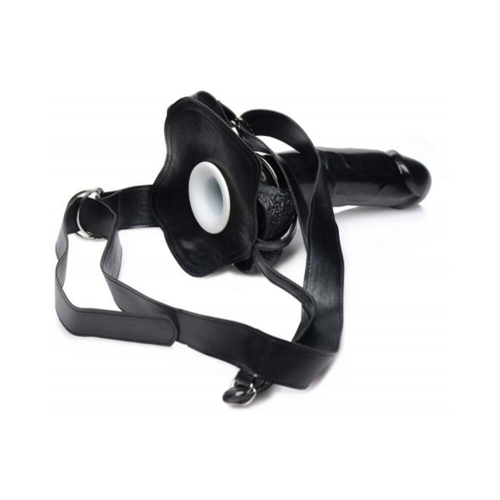 Infiltrator II Hollow Strap On With 9 Inches Dildo Black
