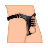 Strict Male Chastity Harness O/S Black Leather