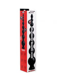 Hosed 19 Inches Graduated Bead Anal Snake Black