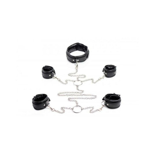 Strict Slave Bondage Shackle Set Black