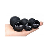Dirty Words Anal Plug Set 3 Piece Black Plugs