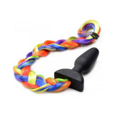 Rainbow Vibrating Pony Tail Anal Plug
