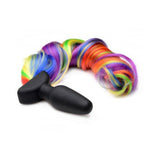 Rainbow Vibrating Pony Tail Anal Plug