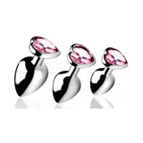 Booty Sparks Pink Heart Gem Anal Plug Set