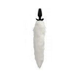 Vibrating White Fox Tail Slender Anal Plug