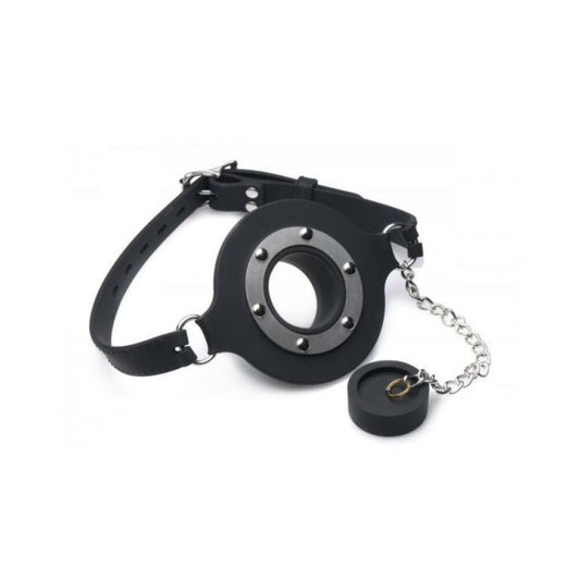 Pie Hole Silicone Feeding Gag Black O/S