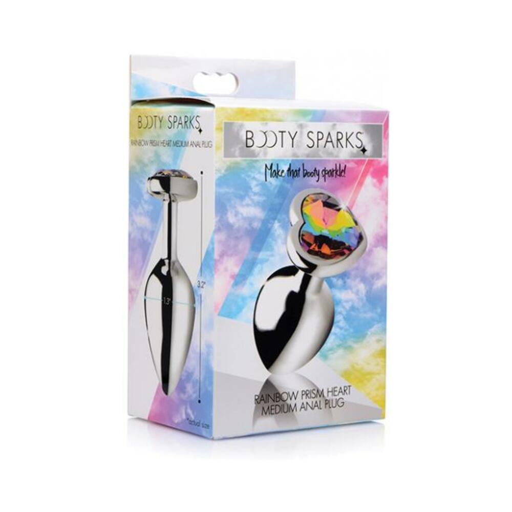 Booty Sparks Rainbow Prism Heart Anal Plug - Medium