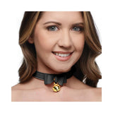 Golden Kitty Cat Bell Collar - Black/gold
