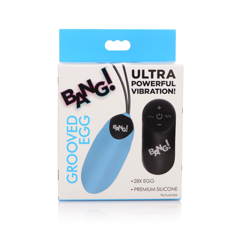 Bang! 28X Grooved Silicone Egg Blue