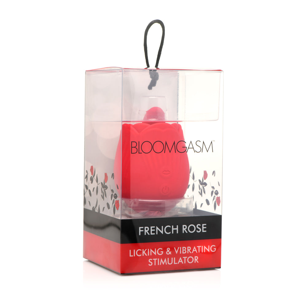 Bloomgasm - French Rose Licking and Vibrating Stimulator - Red