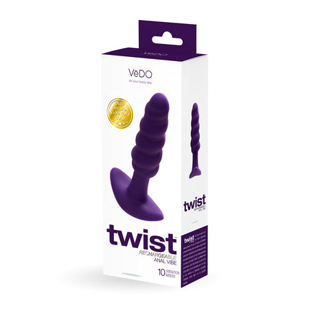 VeDO Twist Rechargeable Anal Plug - Purple