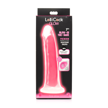 Curve Toys Lollicock 7' Glow In The Dark Silicone Dildo - Pink