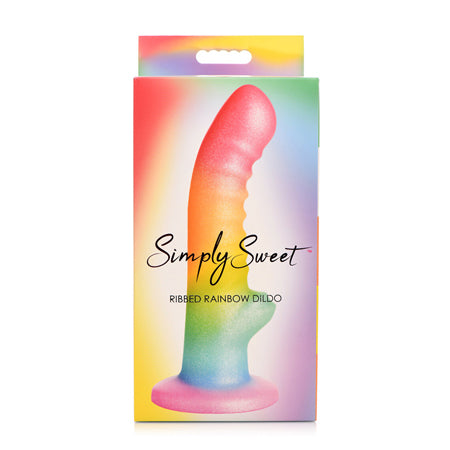 Curve Toys Simply Sweet 6.5' Ribbed Rainbow Dildo