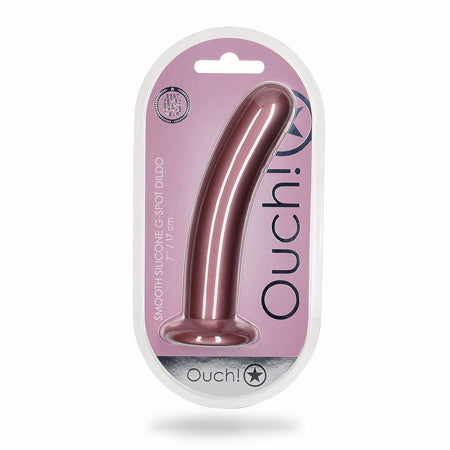 Shots Ouch 7' Smooth G-Spot Dildo - Rose Gold