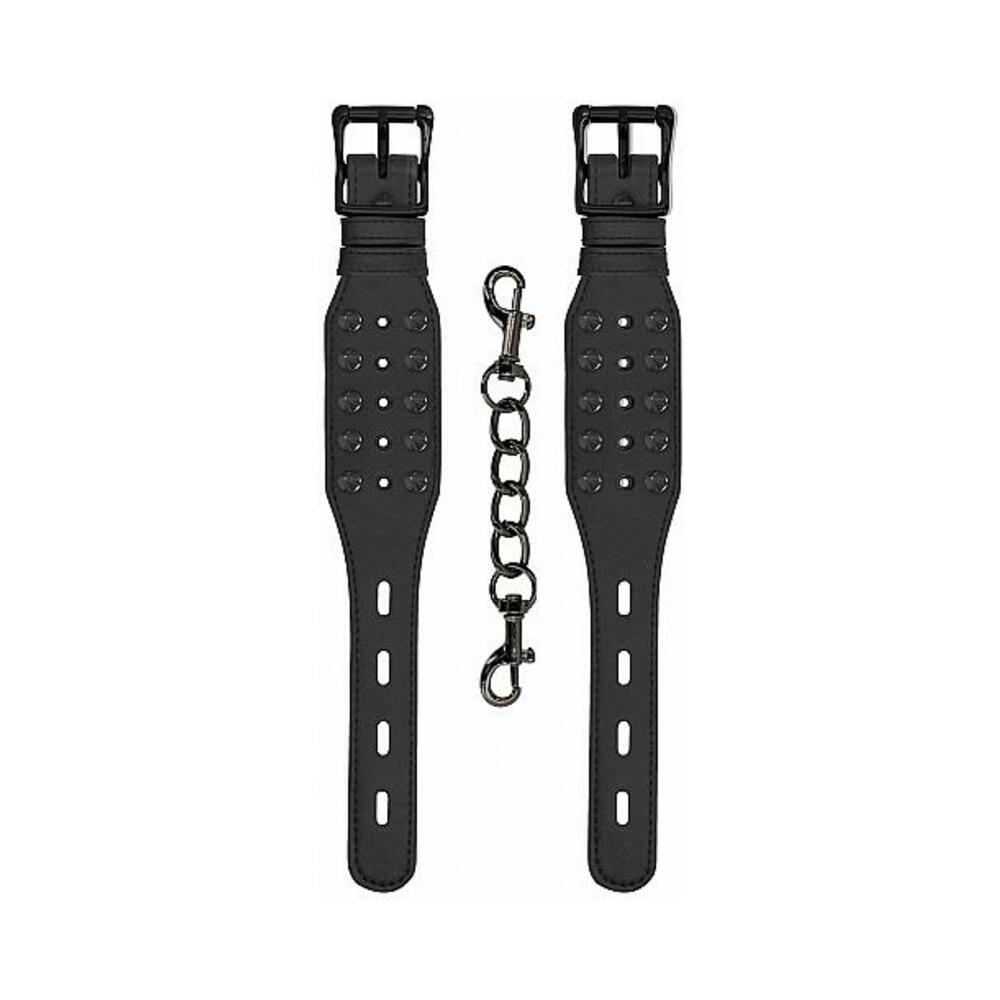 Ouch! Skulls & Bones Spiked Handcuffs Black