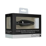 Ouch Cone-shaped Diamond Butt Plug - Black