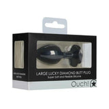 Ouch! Large Lucky Diamond Butt Plug - Black