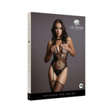 Shots Le Desir Contrast Suspender Bodystocking Black O/s