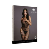 Shots Le Desir Net High Neck Bodystocking Black O/s