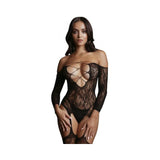 Shots Le Desir Criss Cross Neck Bodystocking Black O/s