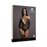 Shots Le Desir Criss Cross Neck Bodystocking Black O/s