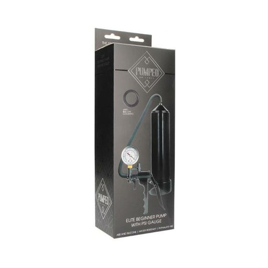 Pumped Elite Beginner Pump With Gauge Black