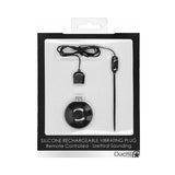 Shots Ouch Urethral Sounding Silicone Rechargeable & Remote Controlled Vibrating Plug - Black