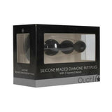 Ouch! Silicone Beaded Diamond Butt Plug - Black