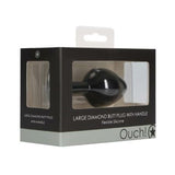 Ouch! Large Diamond Butt Plug With Handle - Black