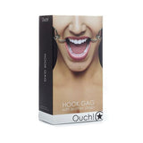 Ouch Hook Gag with Leather Straps Black O/S
