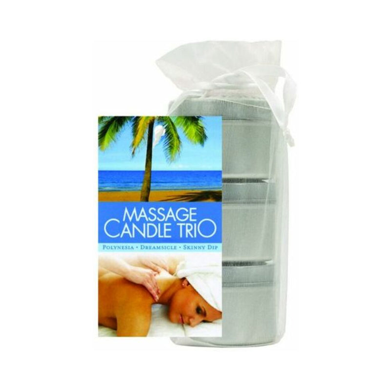 Earthly Body Massage Candle Trio Gift Bag - 2 oz Skinny Dip, Dreamsicle, & Guavalva
