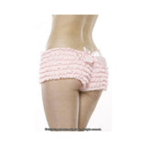 Ruffle Shorts Back Bow Detail Pink O/S