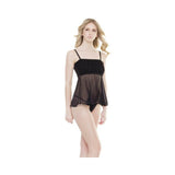 Ruffle Babydoll Black O/S