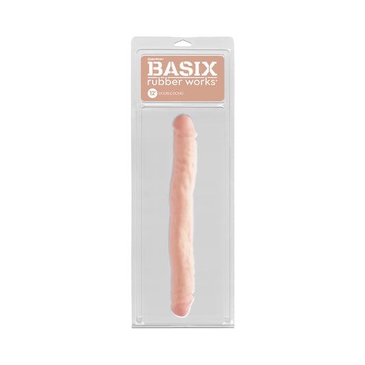 Basix Rubber Works 12 Inch Double Dong - Flesh