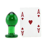Crystal Premium Glass Plug - Medium - Clear Green