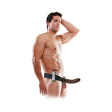 Fetish Fantasy 8in Vibrating Hollow Strap-on Brown