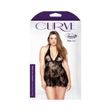 Lace Chemise & Matching G-String Black 1X/2X