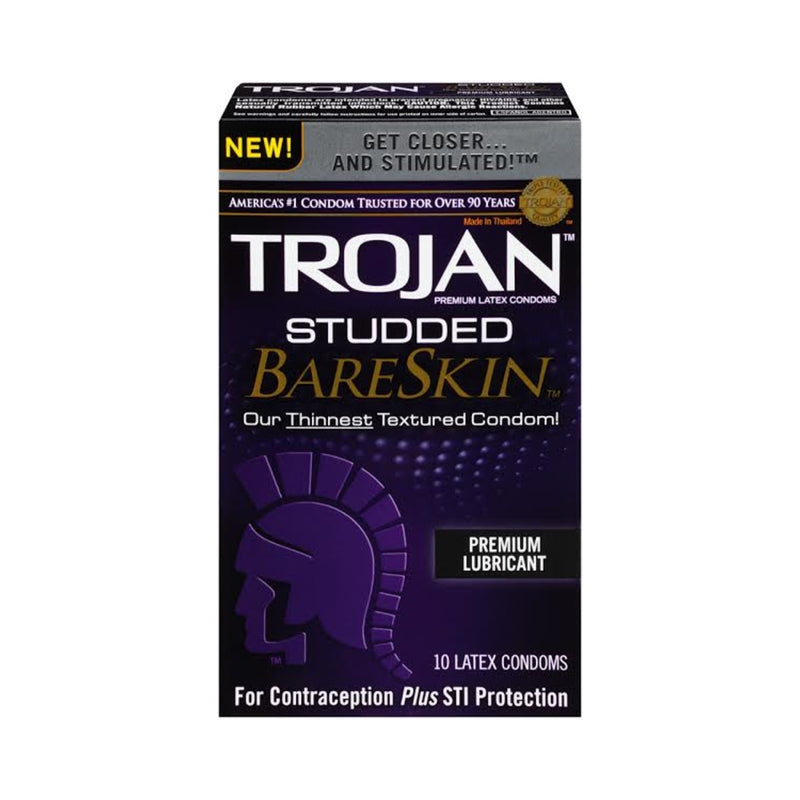 Trojan Studded Bareskin Condoms 10 Package