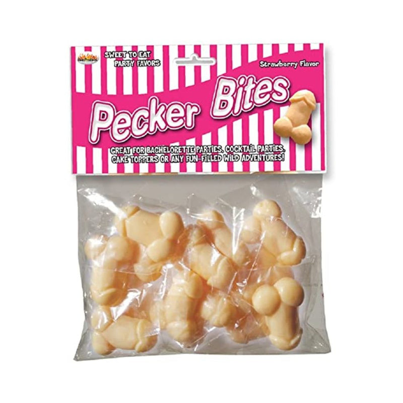 Pecker Bites Strawberry Candy 16 Pieces Bag