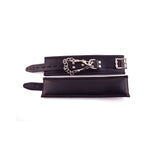 Rouge Padded Leather Wrist Cuffs Black