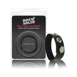 Rock Solid Adjustable Leather 3 Snap Cock Ring Black