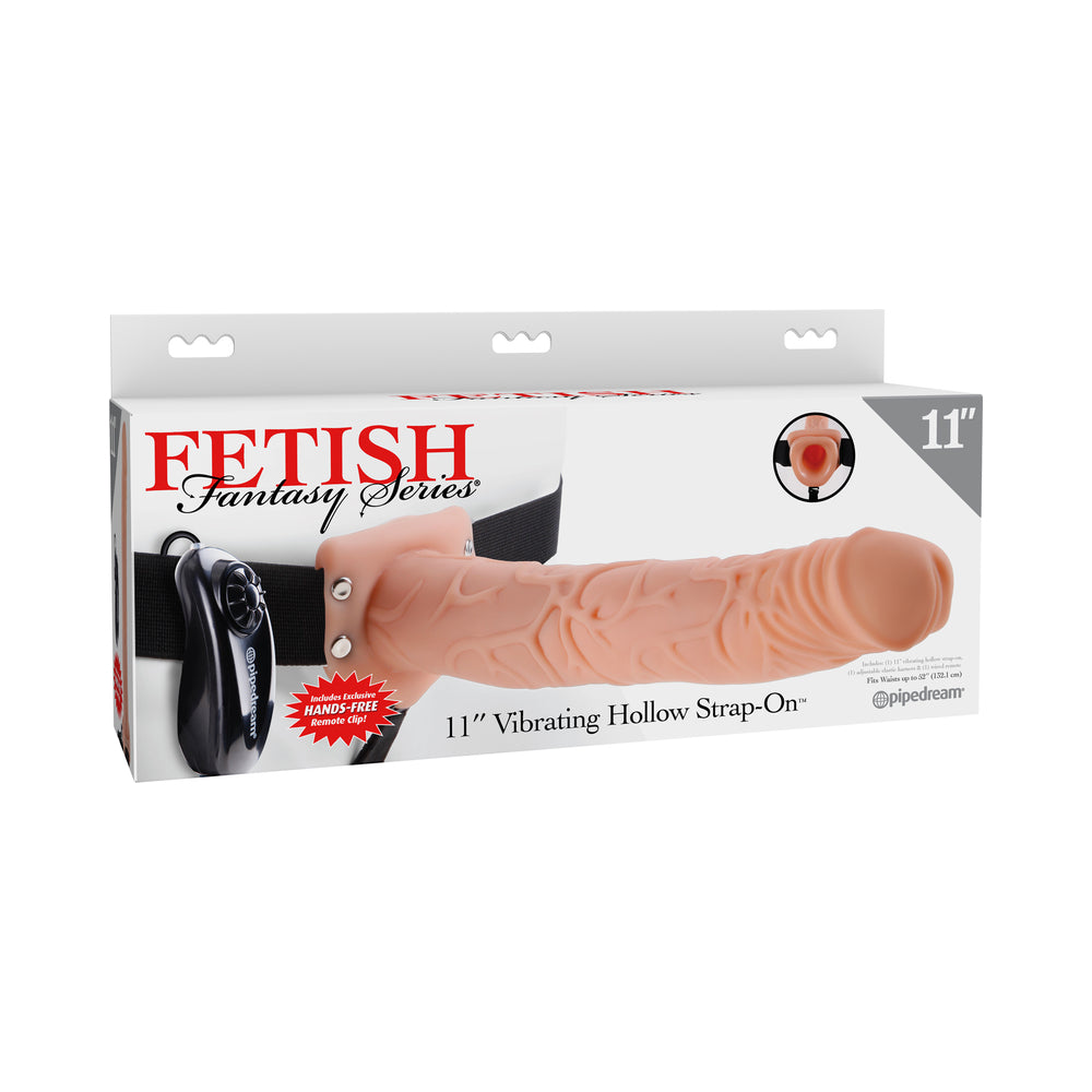 Fetish Fantasy Series 11-Inch Vibrating Hollow Strap-on - Flesh