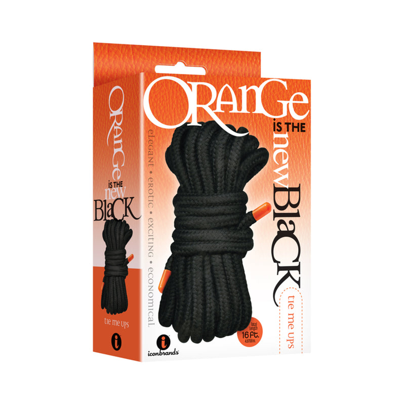 The 9's, Orange Is The New Black, Tie Me Ups Cotton/nylon Blend Bondage Rope, Black With Orange Aigl