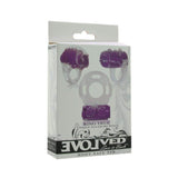 Evolved Ring True Unique Pleasure Rings Kit - 3 Pack Clear/Purple