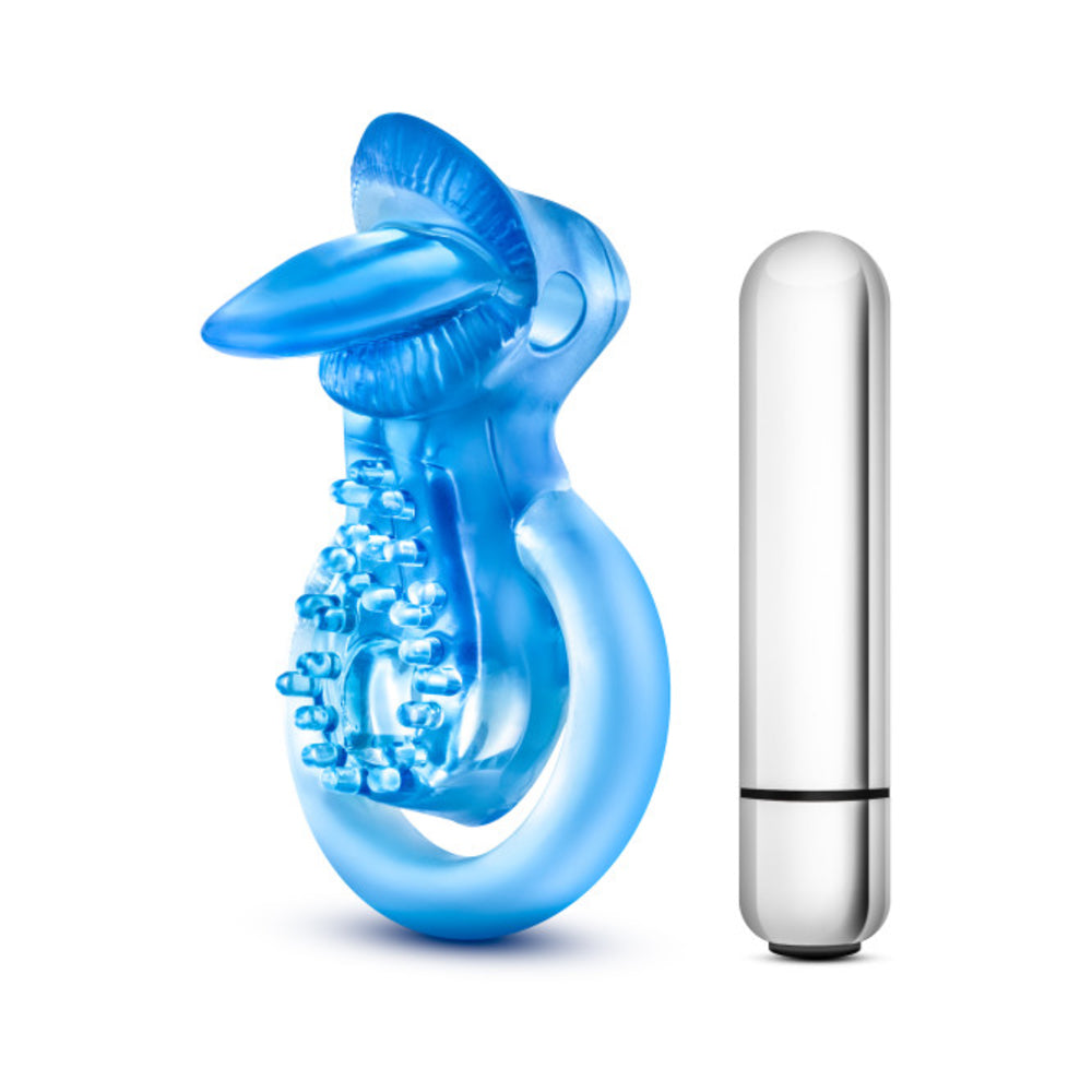 Stay Hard 10 Function Vibrating Tongue Ring Blue